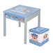 roba Kinderen Zitgroep Paw Patrol - Tafel met Omkeerbaar Blad + Kruk voor Kinderen vanaf 18 Maanden - Zitmeubilair met Cartoon Honden - Hout Grijs/Blauw