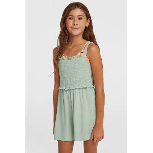 O'Neill jumpsuit mintgroen Meisjes Viscose Vierkante hals Effen - maat 140