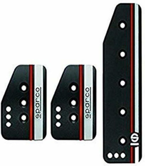 Sparco Set Pedalen Settanta - Zwart/Wit/Oranje - Handgeschakeld - Staand pedaal