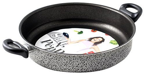 Home Zoutpan met 2 handgrepen - 28 cm - Antiaanbaklaag - Grijs/Zwart