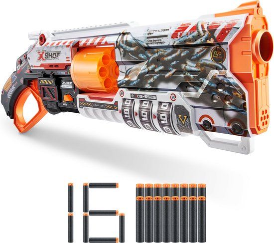 X-Shot Skins Lock Blaster - Wit - 27 meter schietafstand - 8+ jaar