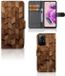 B2Ctelecom Étui style livre pour Xiaomi Redmi Note 12S Wooden Cubes