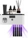 Support de brosse à dents mural sans marque avec stérilisation UV et distributeur automatique de dentifrice pour 5 brosses à dents électriques - Gris