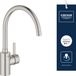 GROHE Eurosmart Cosmopolitan Robinet de cuisine - Inox (Supersteel) - Bec en C haut