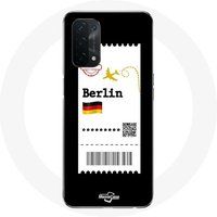 Maniacase Hoesje voor Oppo A74 5G Luchtkaartje Berlijn