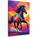 Tableau Cheval Géométrique Coloré Galopant, 40x60