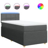 vidaXL Boxspringbed met matras, donkergrijs, 80x200 cm, gestoffeerd