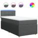 vidaXL Boxspringbed met matras, donkergrijs, 80x200 cm, gestoffeerd