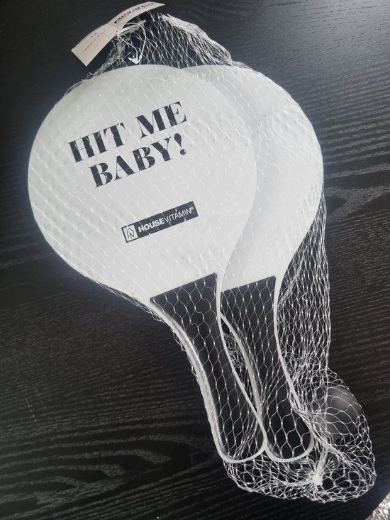 Housevitamin Zomer Racket Set - Hit me Baby - Wit/Zwart - Kinderen en volwassenen