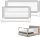 Bol 3 pièces Barrière de lit - Extra Long (150cm+180cmx2) - Bord de lit pliable avec protection anti-chute - Barrière de lit protection anti-chute - Rail de lit - Pliable 66-78 cm de haut - Rail de lit latéral gris avec sangle de fixation