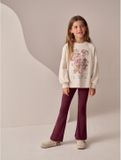 Next - Meisjes - Geribbelde legging met wijd uitlopende pijpen - Burgundy Red