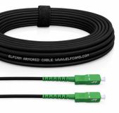 Elfcam - Afgeschermde stalen glasvezelkabel SC/APC naar SC/APC Singlemode Simplex, geschikt voor Binnen en Buiten, Compatibel met KPN, Vodafone, T-Mobile, Zwart, 15M