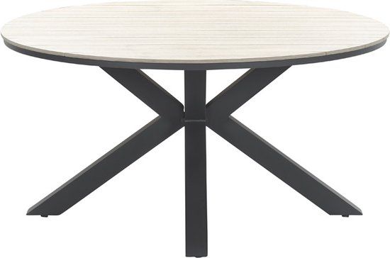 Garden Impressions Edison Round Dining Table - Ø148 cm - Brown/Anthracite