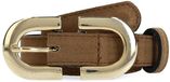 Manfield - Dames - Taupe suède riem met gouden chain - Maat 075