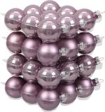 Othmar Decorations Kleine kerstballen - 36x st - lila paars - D4 cm - glas