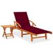 VidaXL Ligbed met kussen massief acaciahout Rood
