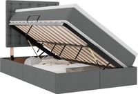 vidaXL Opbergbed met matras, donkergrijs, 120 x 200 cm, met stoffen bekleding
