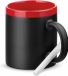 Merkloos / Sans marque Stricker Europe Luxe krijt koffiemok/beker - rood/zwart - keramiek - met krijt te beschrijven - 350 ml