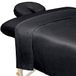 ForPro Premium microvezel 3-delige massageset voor massagetafels, inclusief plat laken, hoeslaken en hoeslaken voor gezichtssteun, zwart
