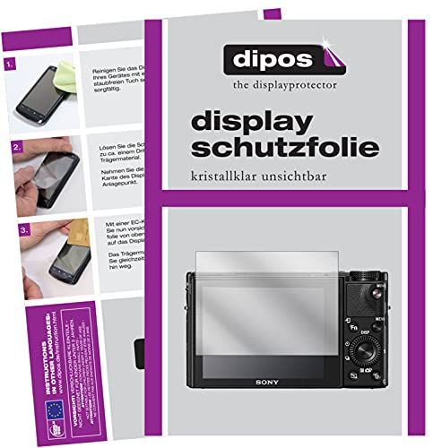 dipos I 2X beschermfolie helder compatibel met Sony Cyber-Shot DSC-RX 100V folie displaybeschermfolie