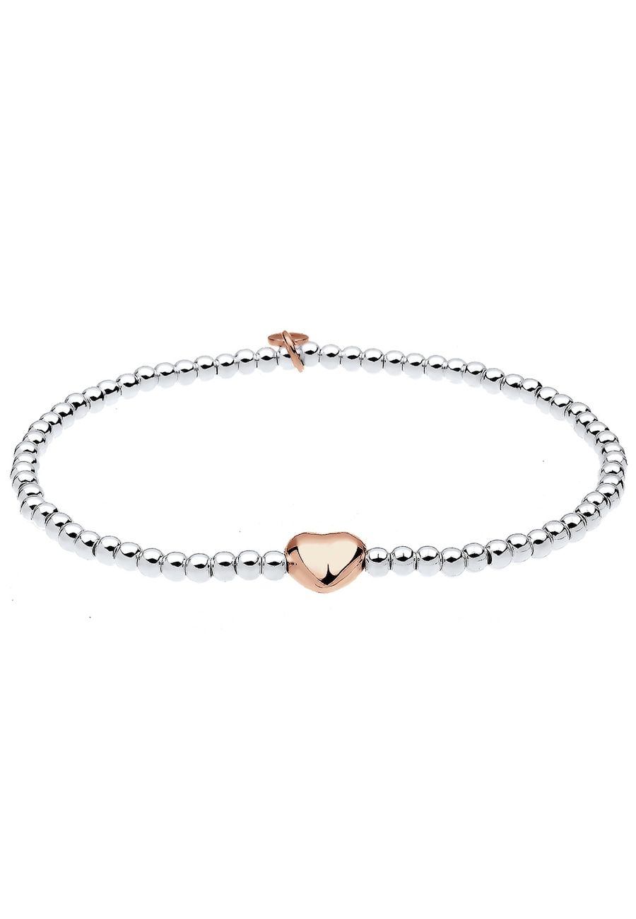 Elli Armband dames hartje love kralen bi-colour in 925 sterling zilver