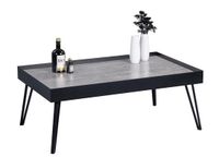 M2 Kollektion Julian Salontafel Rechthoek Glas Betonlook Grijs/Zwart 100x60x39cm