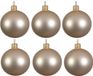 Decoris Kerstballen set - 6x stuks - parel/champagne - glas - 6 cm - mat
