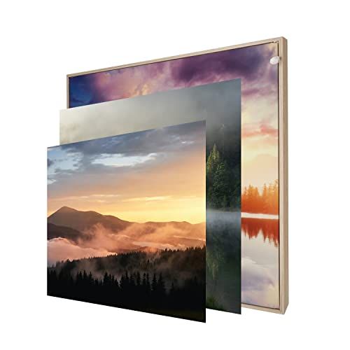 informa Led-fotolijst in houtlook, 50 x 50 cm - nevel