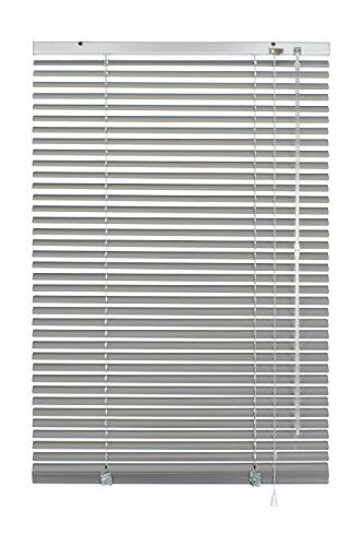 GARDINIA Aluminium jaloezie, privacybescherming en zonwering, wand- en plafondmontage, inclusief alle montage-onderdelen, aluminium jaloezieën, zilver, 90 x 240 cm (BxH)