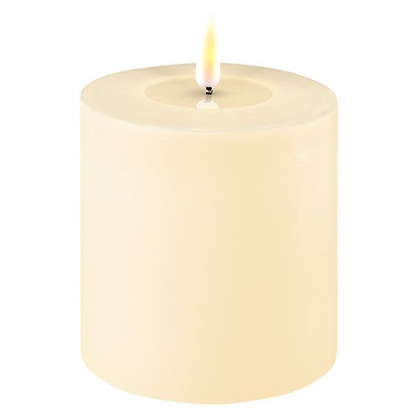 LED Candle 10 x 10 cm | Ivory | 3D Flame | Deluxe HomeArt