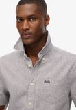 Superdry Chemise City en coton et lin à manches courtes - Homme - Ash Grey Chambray - S
