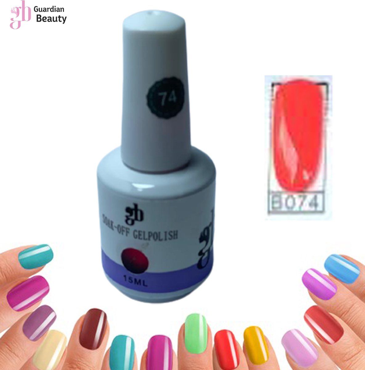 Guardian Beauty Gel Polish Soak Off - Gellak - Nagellak #B074 15ml - 2 stuks - 8720211914928