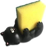 Paolo Chiari 18301 Gatto Keukensponshouder, Marmoresina, Zwart