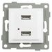 Stopcontact Inbouwstopcontact wit met dubbele USB-poort, modern design, 2