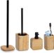 Zeller badkamer accessoires set 4-delig - bamboe hout - bruin - luxe