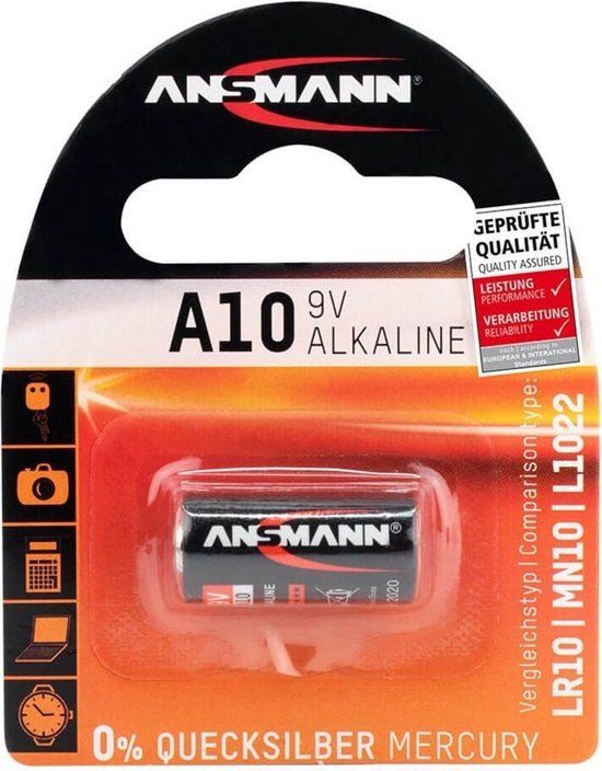 Ansmann 9V A10/LR10 Alkaline Batterij - 1 stuk