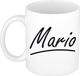 Bellatio Decorations Mario Naam koffiemok - beker - met sierlijke letters - wit