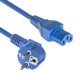 ACT Netsnoer Schuko CEE 7/7 male (haaks) - C15 IEC 60320 blauw 1 m AK5316