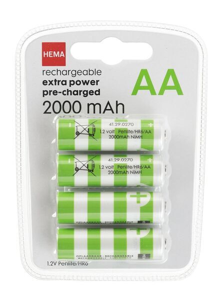 HEMA 4-pak Oplaadbare Batterijen 2000 MAh