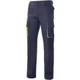 VELILLA 103004; tweekleurige broek met meerdere zakken, marineblauw en limoengroen, maat 44