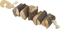 Nobby Knaagdier Houten Ketting met Touw Bruin en Wit 20 cm - 6 Stuks