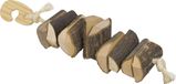 Nobby Knaagdier Houten Ketting met Touw Bruin en Wit 20 cm - 6 Stuks