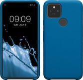 kwmobile telefoonhoesje geschikt voor Google Pixel 5 - Hoesje met siliconen coating - Smartphone case in rifblauw