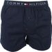 Tommy Hilfiger Woven Boxershorts Heren Blauw Uni Katoen Elastaan Wijd Model XL