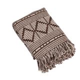 Bloomingville Zachte plaid van gerecyclede katoenmix met ruitpatroon, bruin en beige