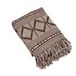 Bloomingville Zachte plaid van gerecyclede katoenmix met ruitpatroon, bruin en beige