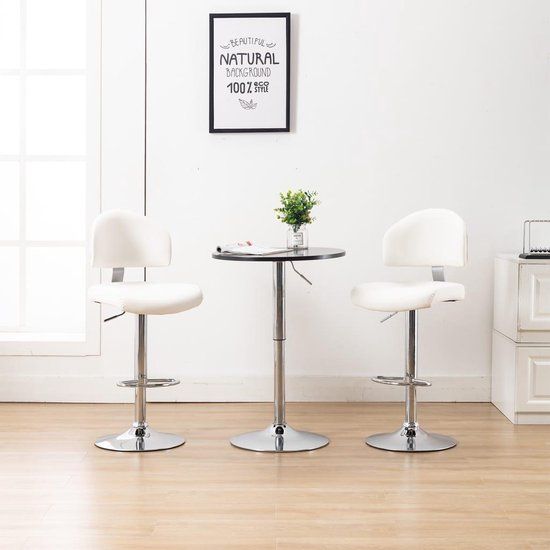 vidaXL Barstoelen 2 stuks kunstleer wit