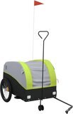 vidaXL Fietstrailer - 45 kg - IJzer - Zwart/Groen