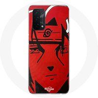Maniacase Etui voor Oppo A74 5G Itachi Uchiwa Naruto Manga Poster Red