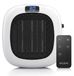 Brandson: Radiateur électrique de 700 W avec prise secteur, télécommande et minuterie. Mini-radiateur en céramique avec 2 vitesses de ventilation, fonction ventilateur, écran LED, fonction de refroidissement et de couleur blanche